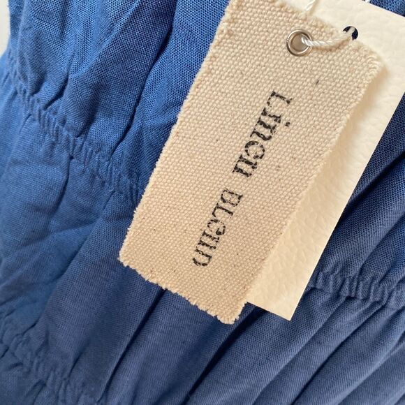 Sim & Sam Womens Medium Midi Dress Pockets Rayon Linen Cotton Lined Cottagecore - Picture 9 of 14